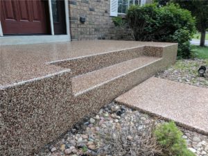 Concrete patio with coating