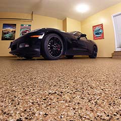 Concrete Coating garage floor & a black Car park here