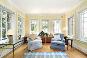 Large Windows installed in a Living Room